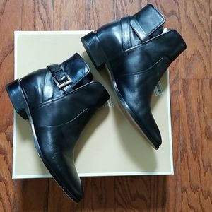 MICHAEL KORS BLACK LEATHER SALEM BOOTIE SIZE 9